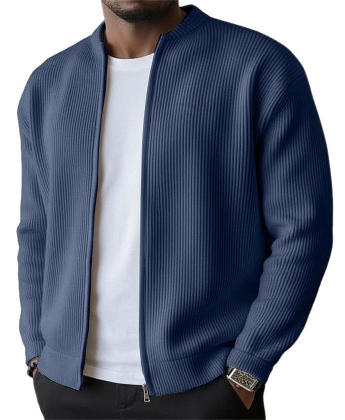 André Ferran Ribbed Zip Cardigan
