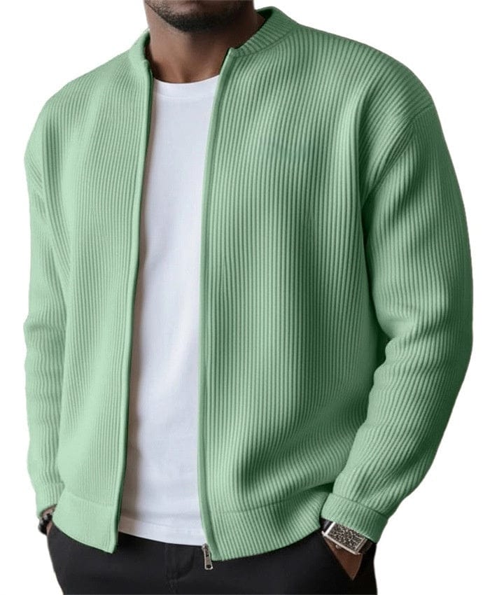 André Ferran Ribbed Zip Cardigan