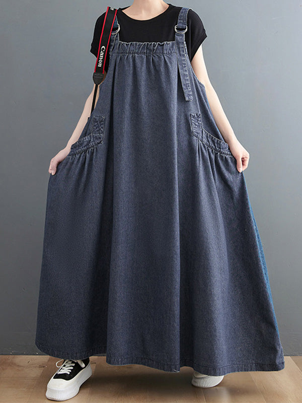 Women's Loose Fit Denim Overall Dress