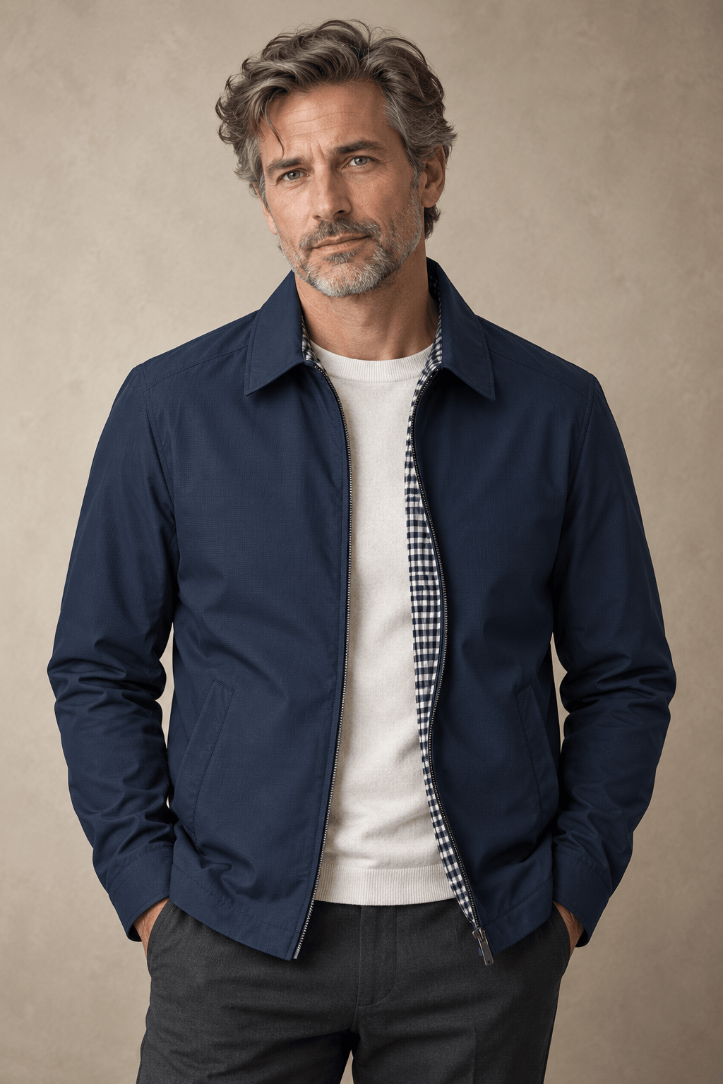 André Ferran Gabardine Zip Jacket