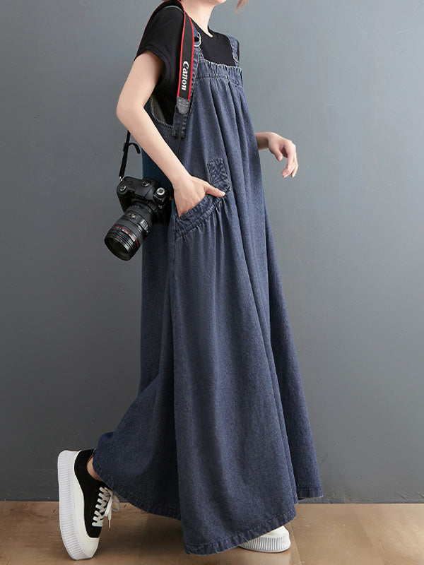 Women's Loose Fit Denim Overall Dress