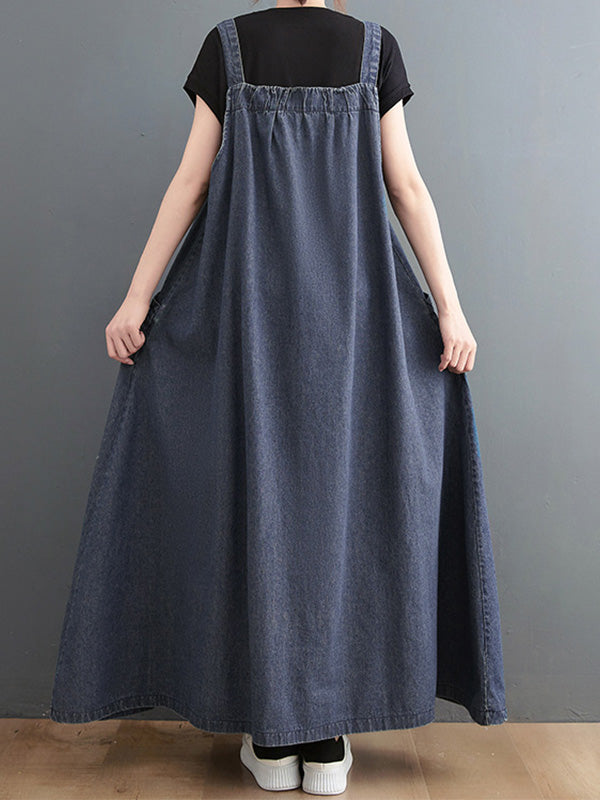 Women's Loose Fit Denim Overall Dress
