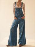 Women's Wide-Leg Denim Overalls