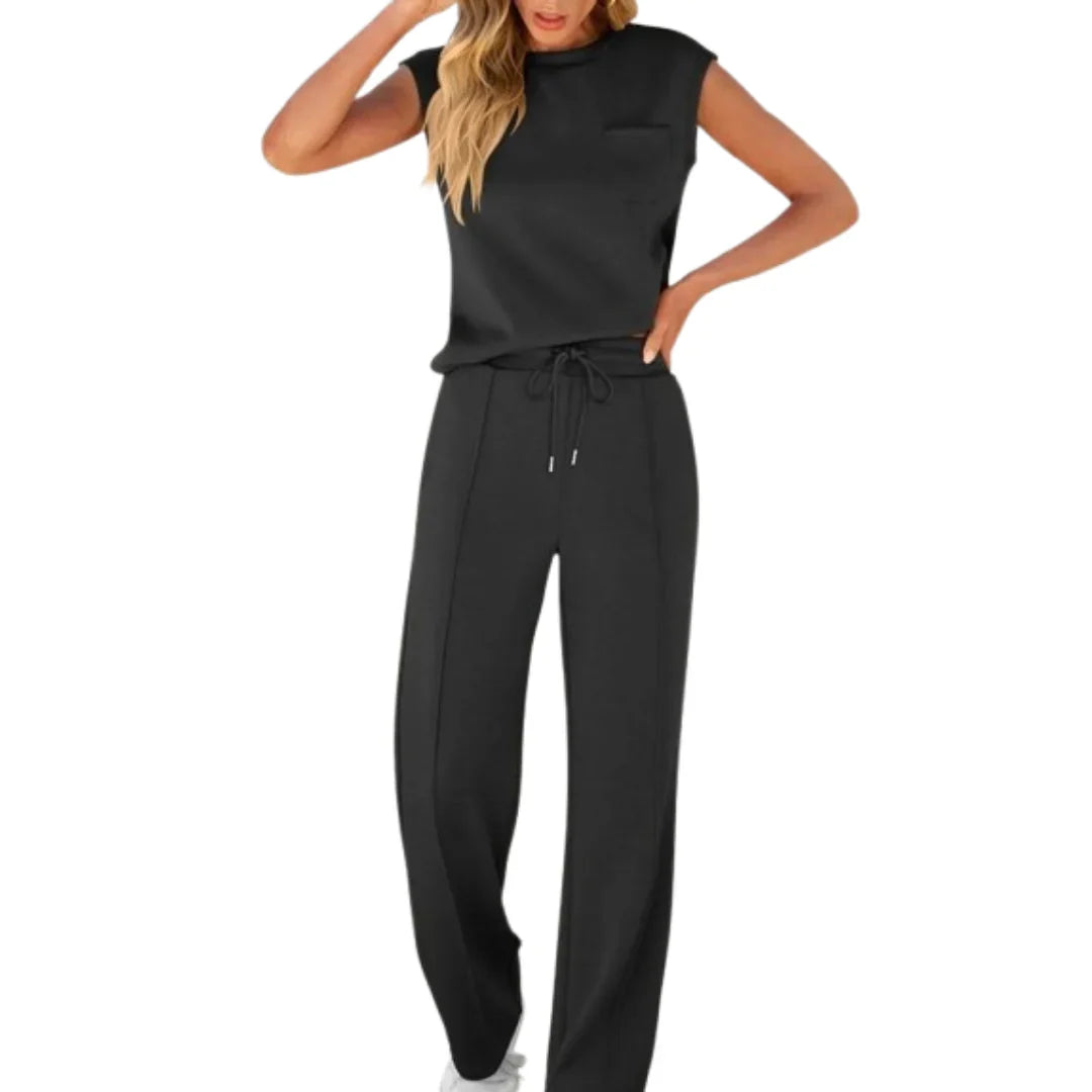 Women's Lounge Knit Set, Front Pintuck Seams