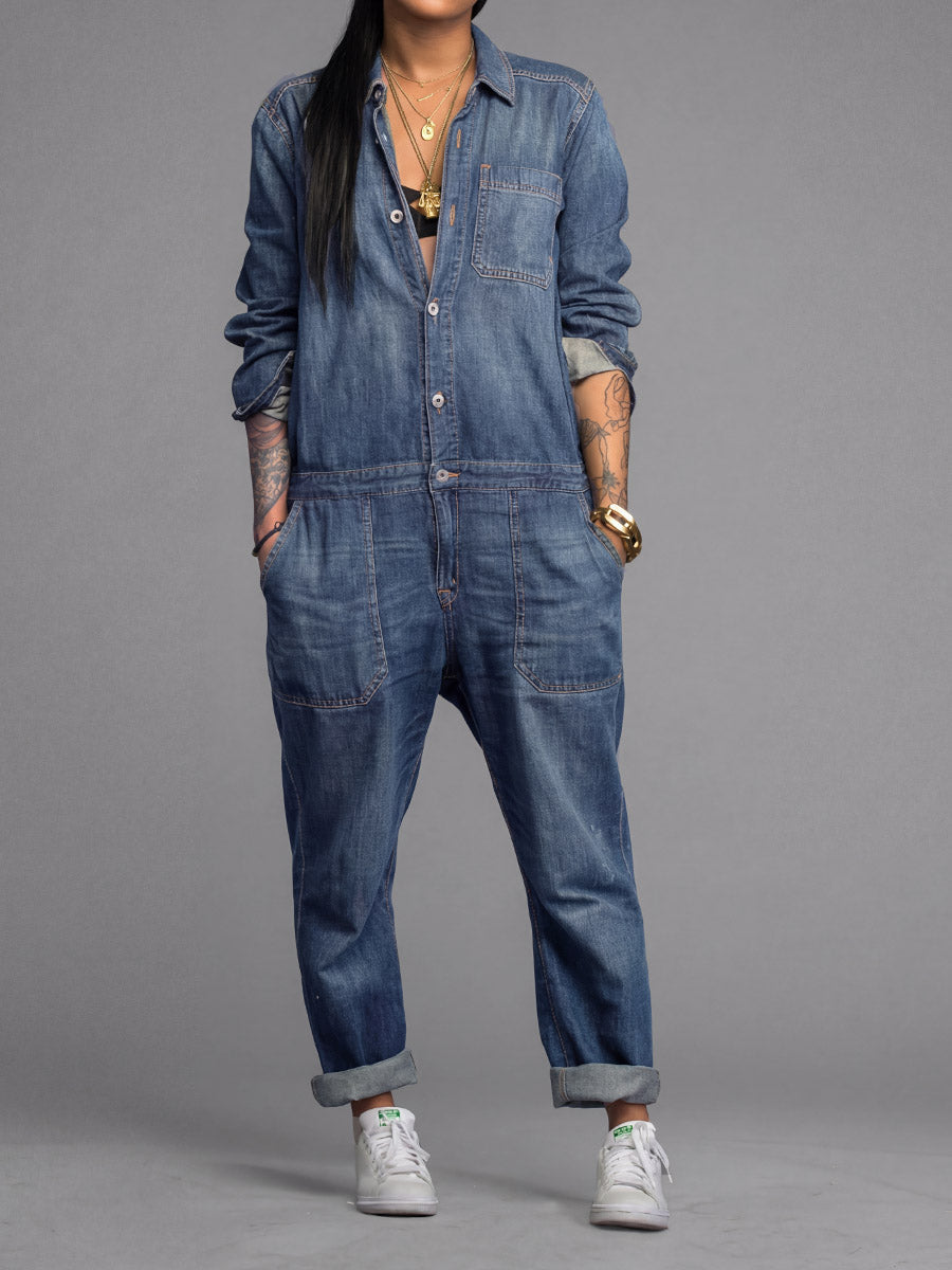 Women's Denim Overall with Loose Fit
