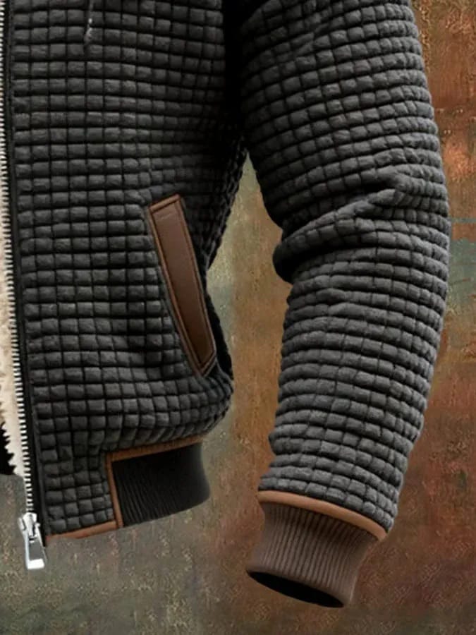 André Ferran Sherpa-Lined Waffle Jacket