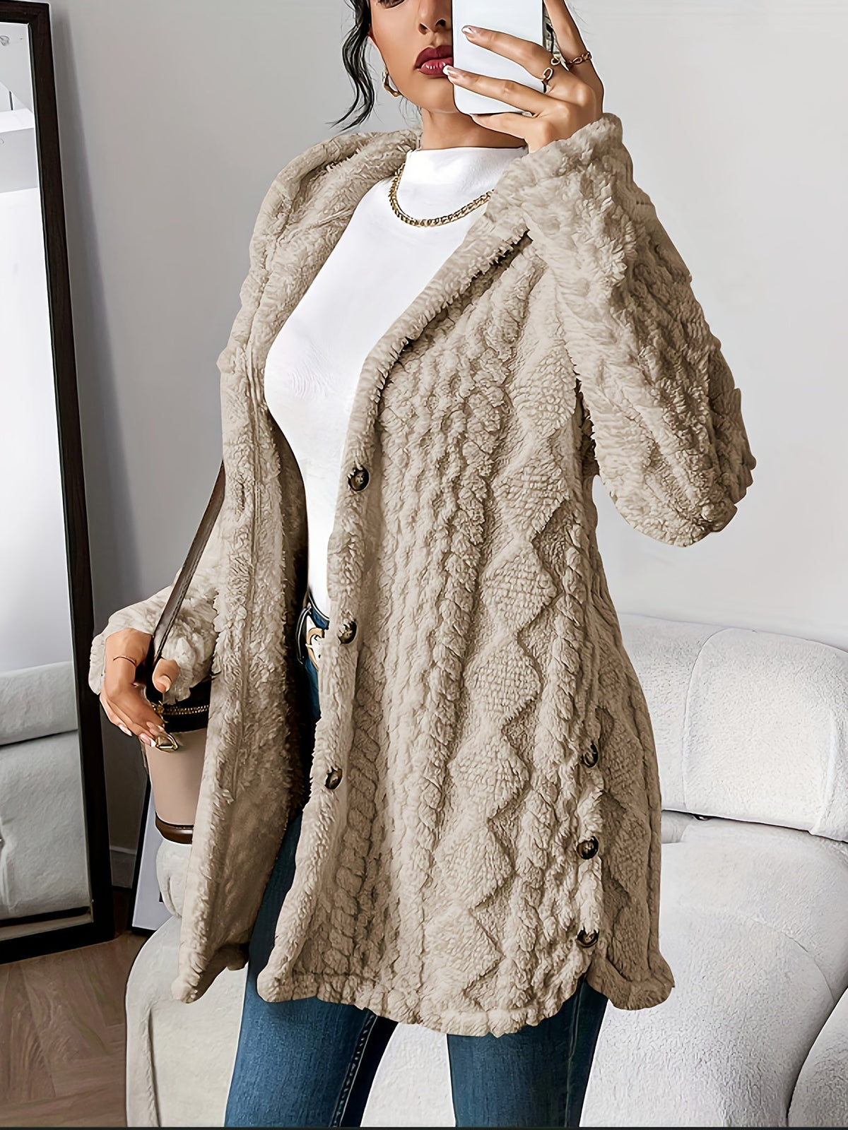 Adriana™ | Plush Hooded Cardigan