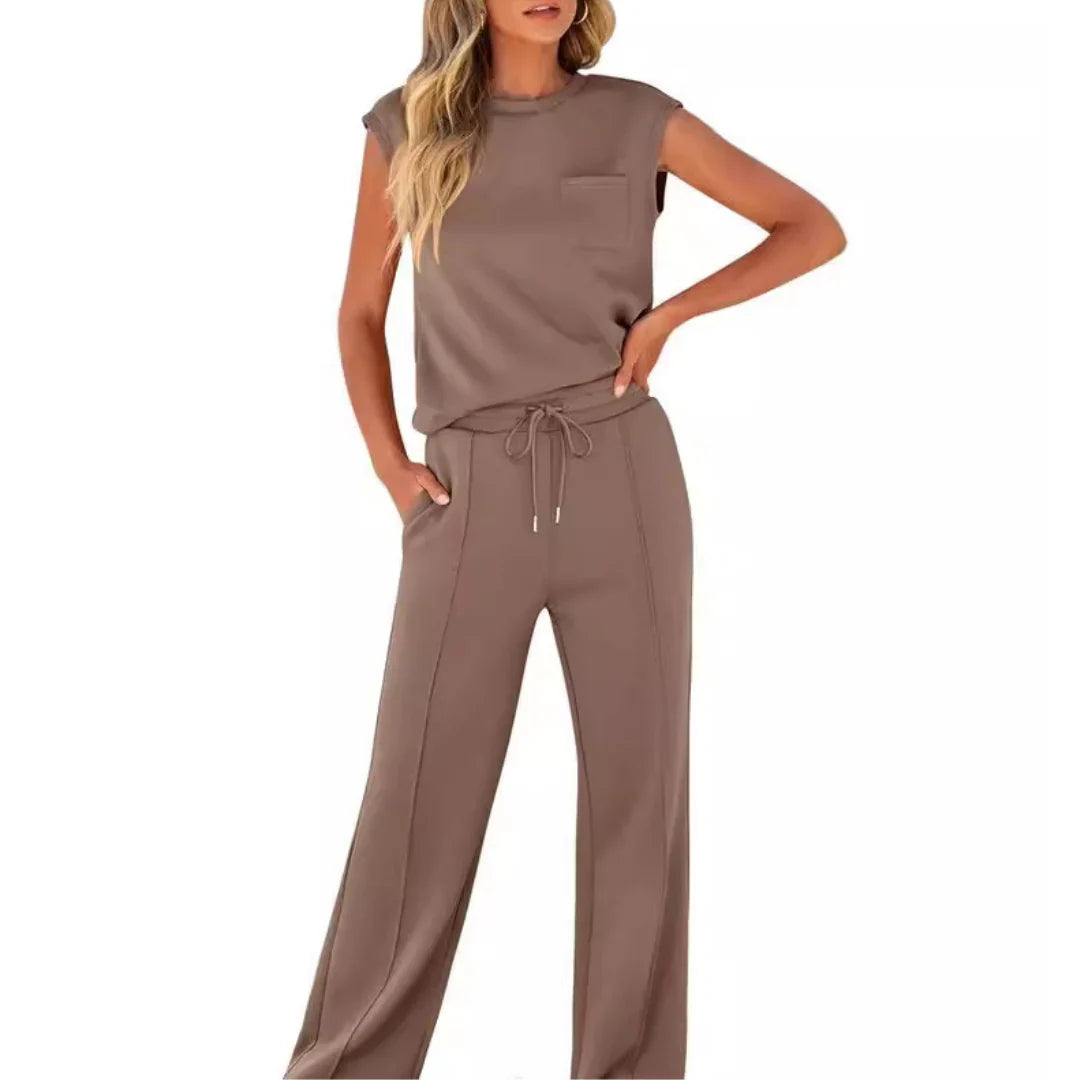Women's Lounge Knit Set, Front Pintuck Seams