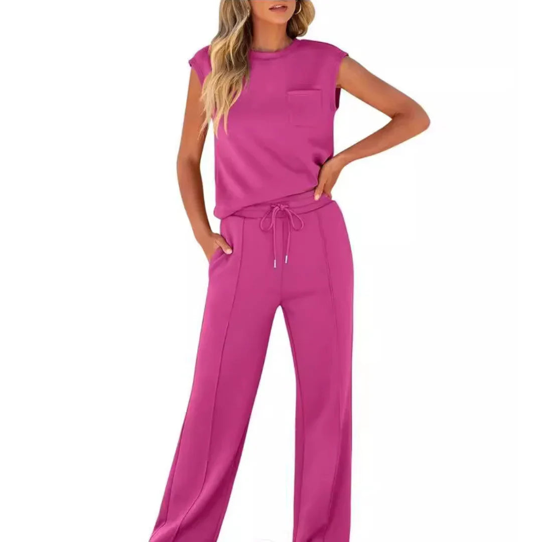 Women's Lounge Knit Set, Front Pintuck Seams