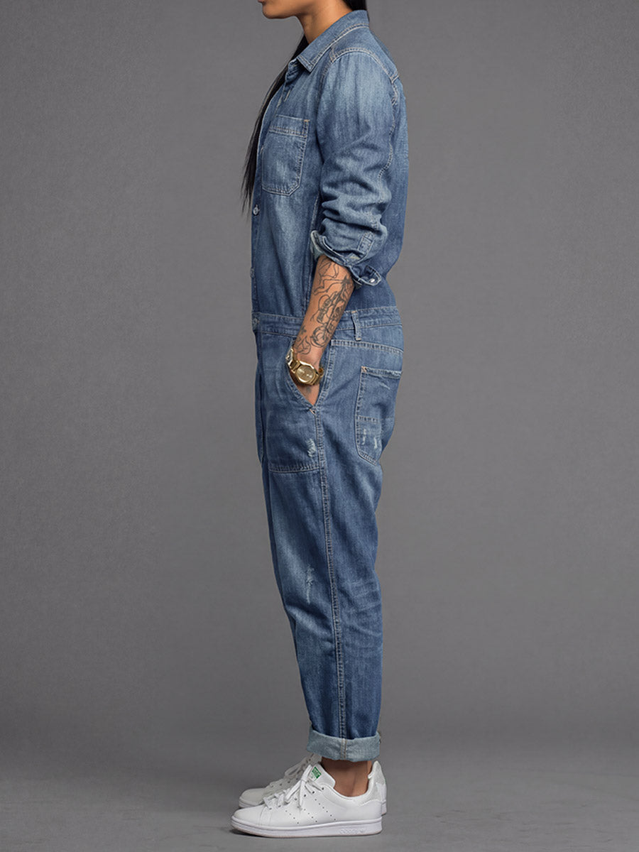 Women's Denim Overall with Loose Fit