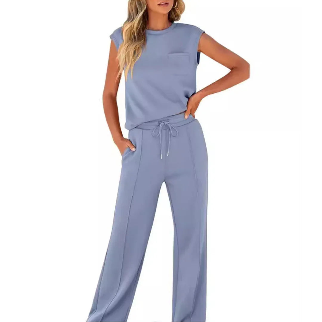 Women's Lounge Knit Set, Front Pintuck Seams