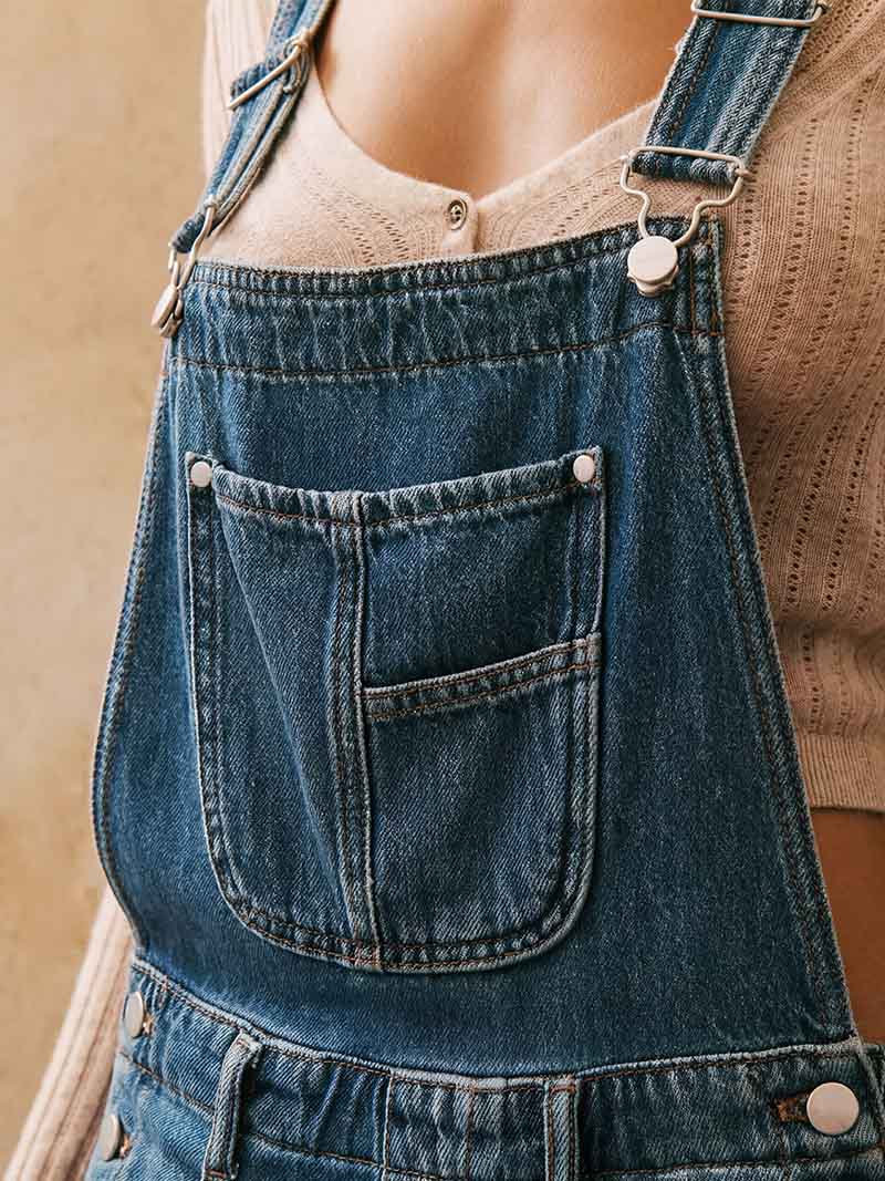 Women's Wide-Leg Denim Overalls