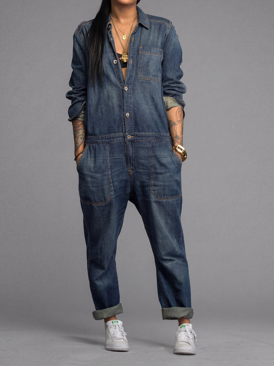 Women's Denim Overall with Loose Fit
