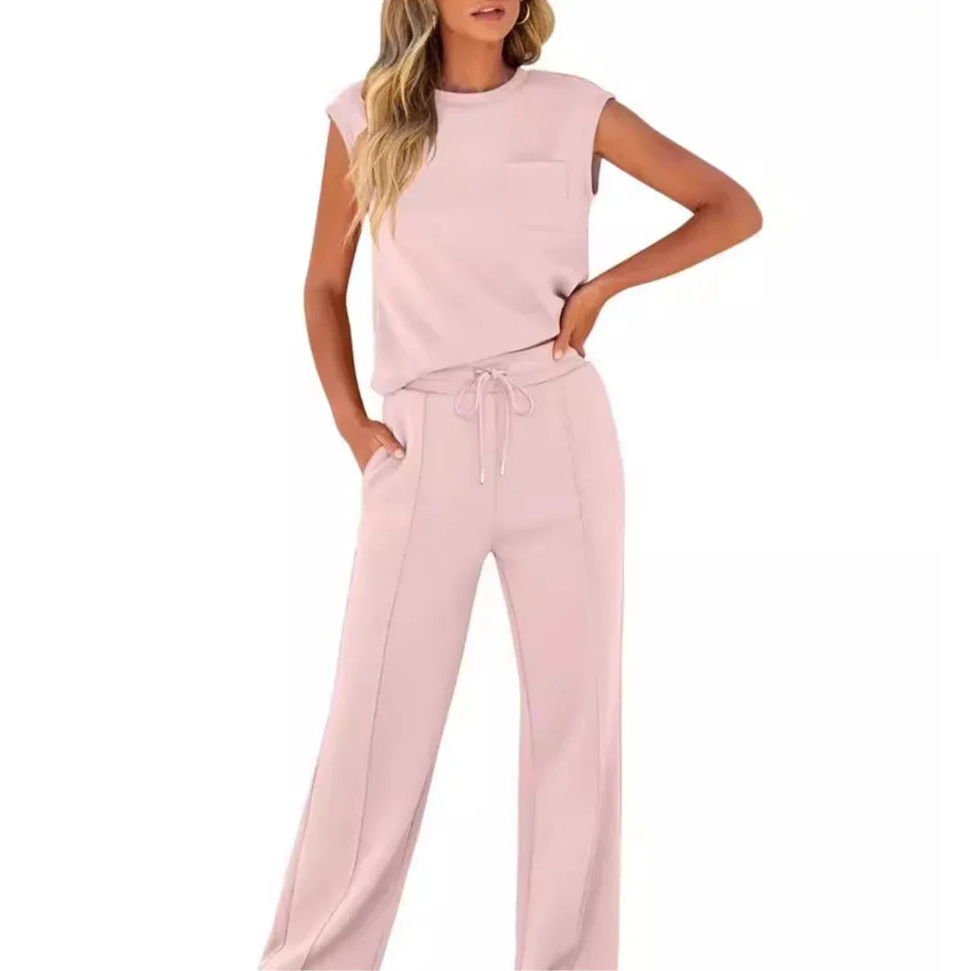 Women's Lounge Knit Set, Front Pintuck Seams