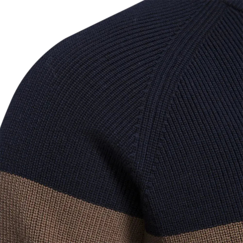 André Ferran Colorblock Zip Cardigan