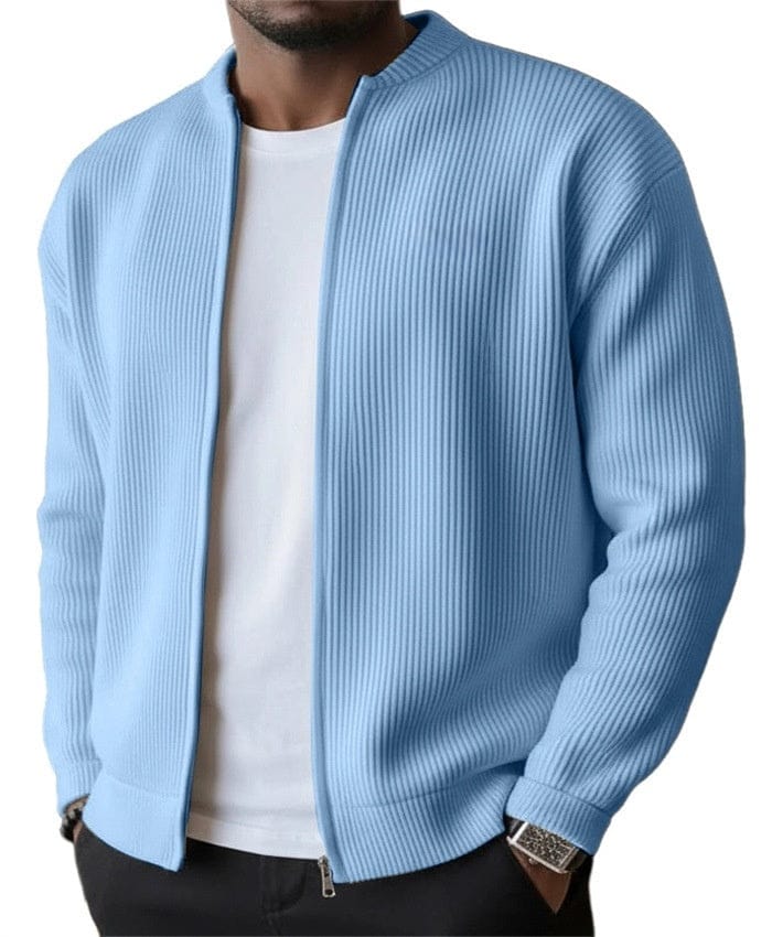 André Ferran Ribbed Zip Cardigan