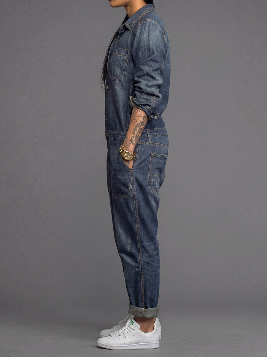Women's Denim Overall with Loose Fit