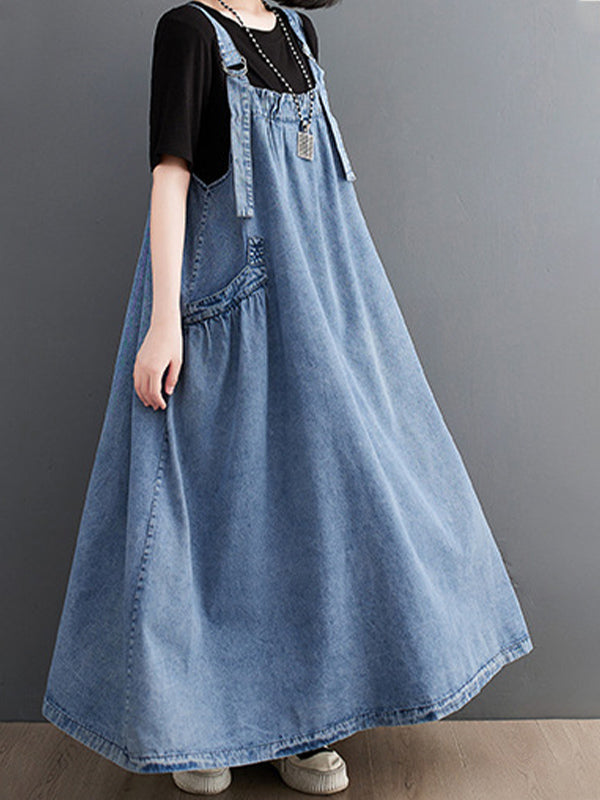Women's Loose Fit Denim Overall Dress