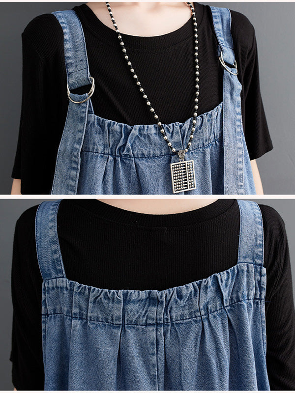 Women's Loose Fit Denim Overall Dress