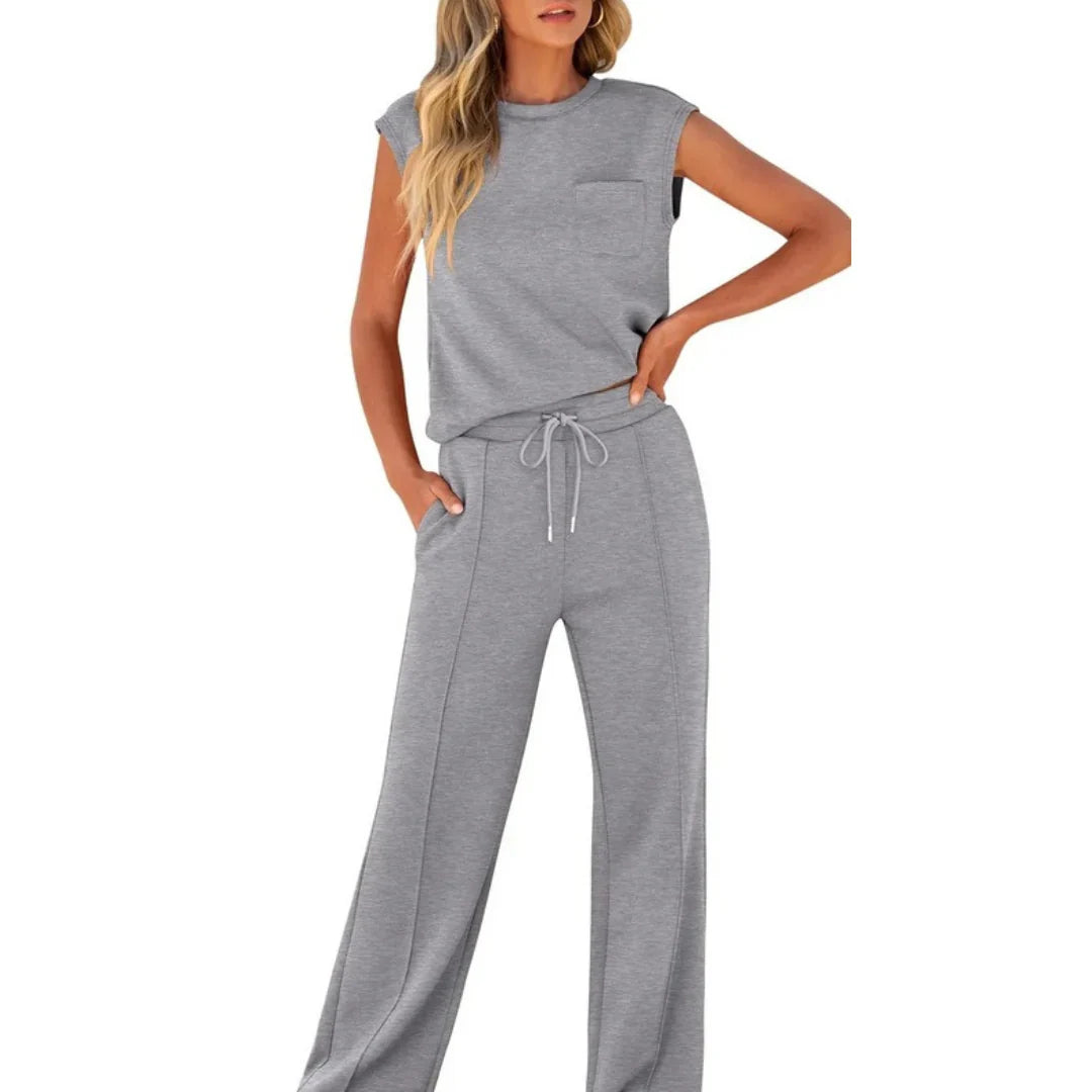 Women's Lounge Knit Set, Front Pintuck Seams