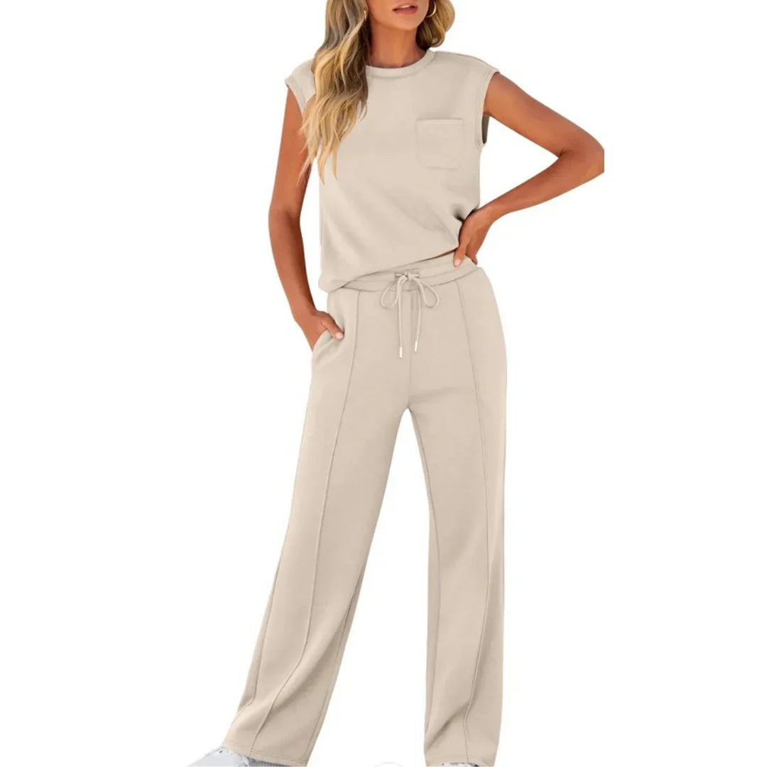 Women's Lounge Knit Set, Front Pintuck Seams