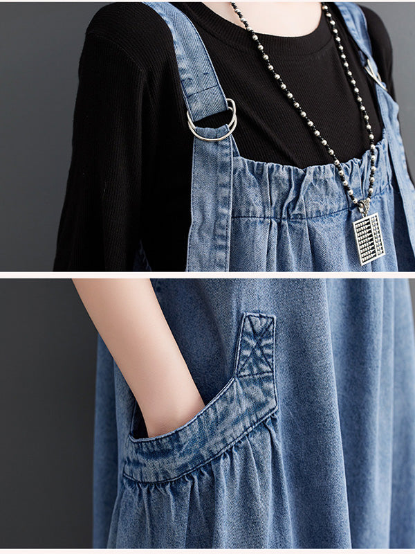 Women's Loose Fit Denim Overall Dress