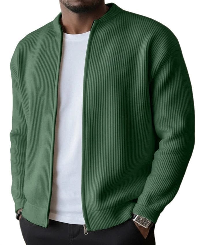 André Ferran Ribbed Zip Cardigan