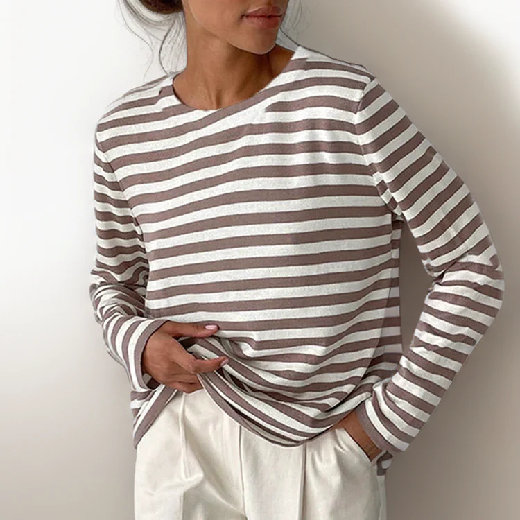Amirah Top | Striped Long Sleeve T-Shirt