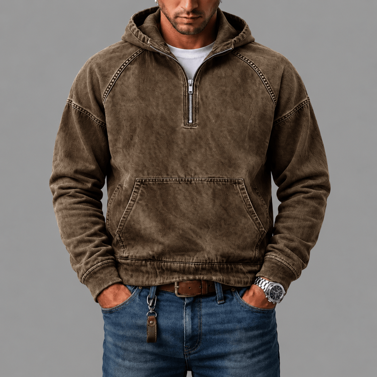 André Ferran Washed Denim Anorak