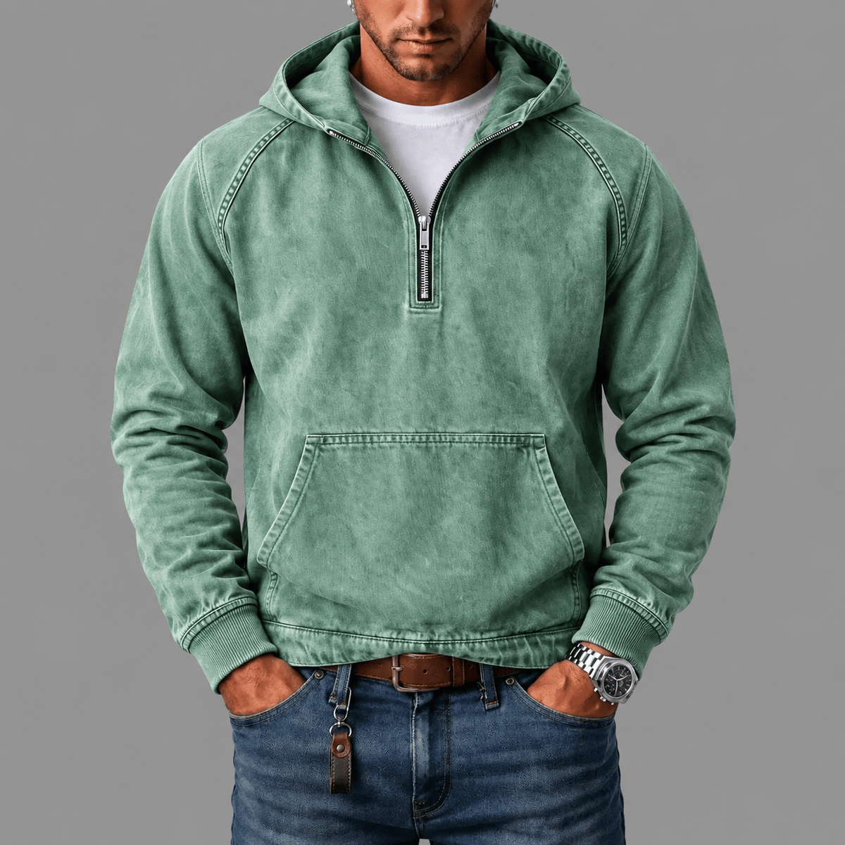 André Ferran Washed Denim Anorak
