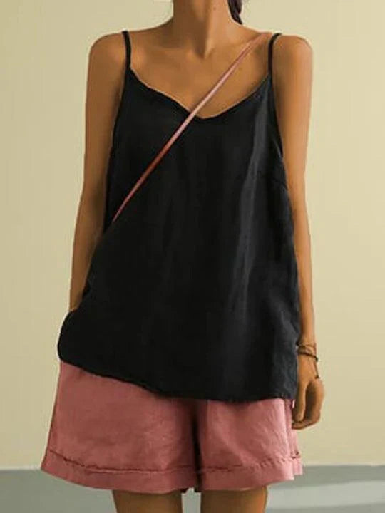 Jannat Top | Spaghetti Strap Summer Linen Top