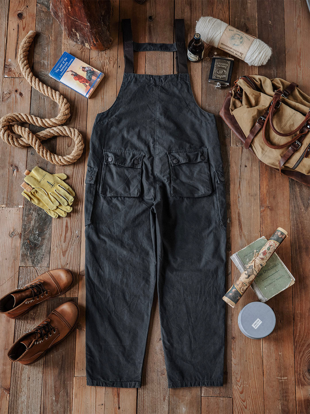Canvas Overalls with Button Placket for Men