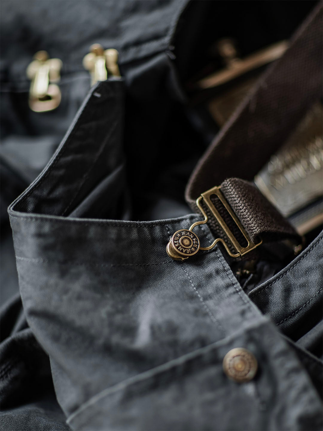 Canvas Overalls with Button Placket for Men