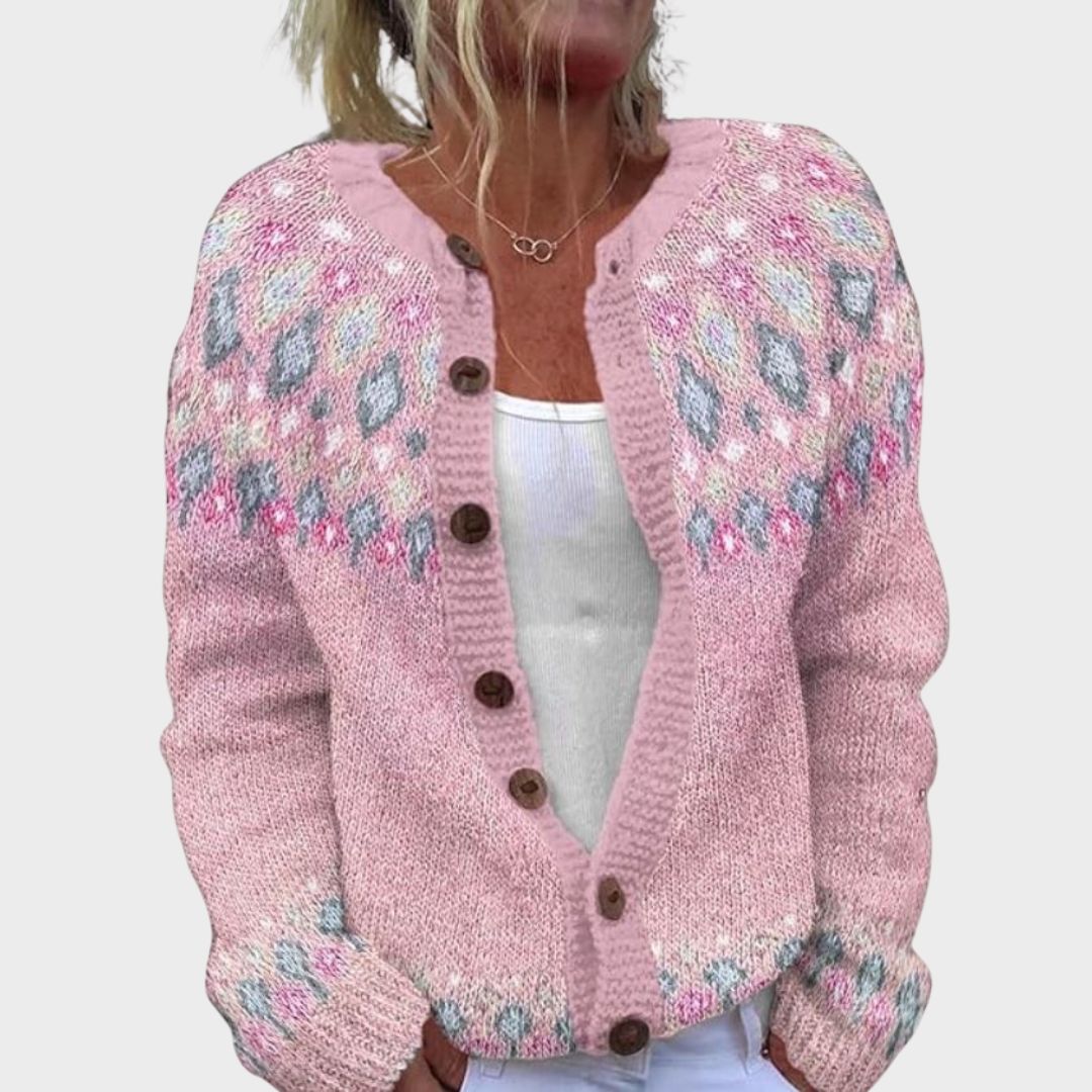 Sofie | Loose fitting cardigan with print