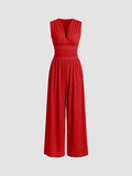 Women's Party Jumpsuit, Deep V-Neckline