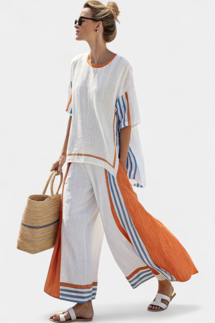 Anzaleira | Elegant Striped Set
