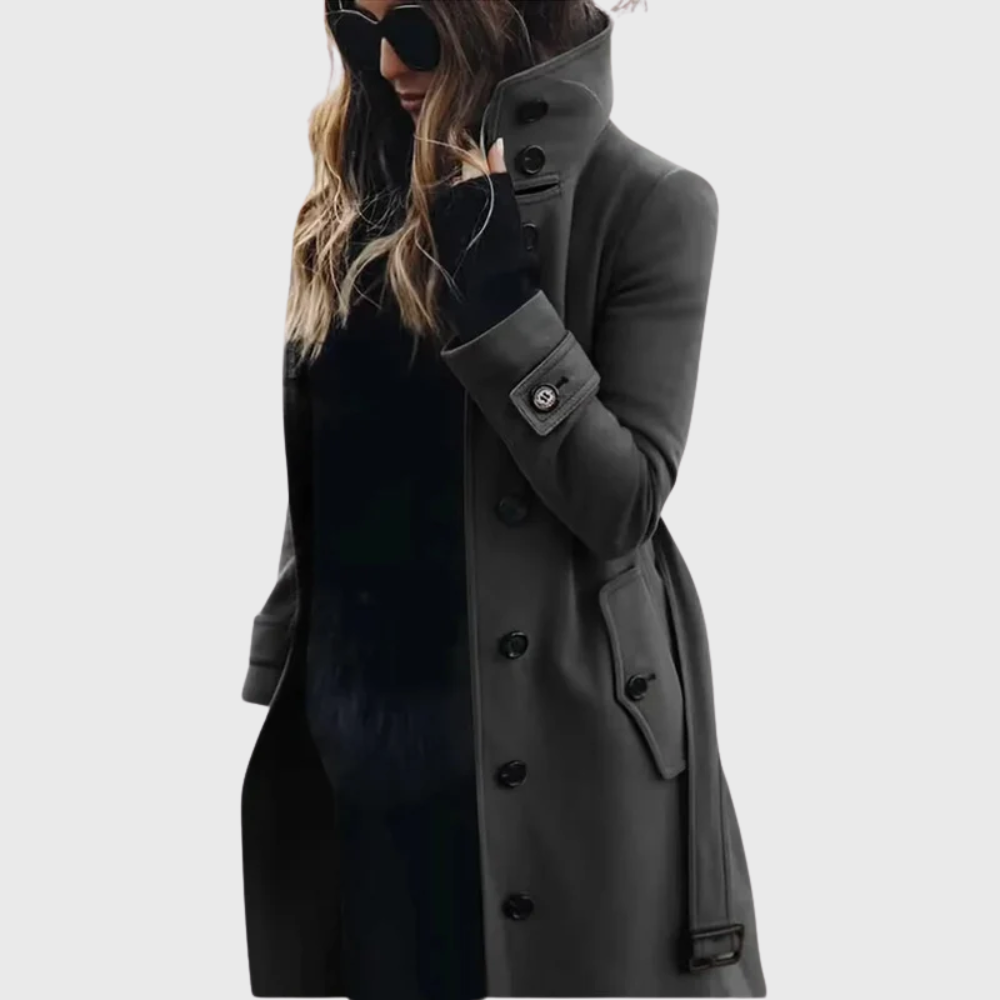 Aimee™ | Water-Repellent Long Trench Coat