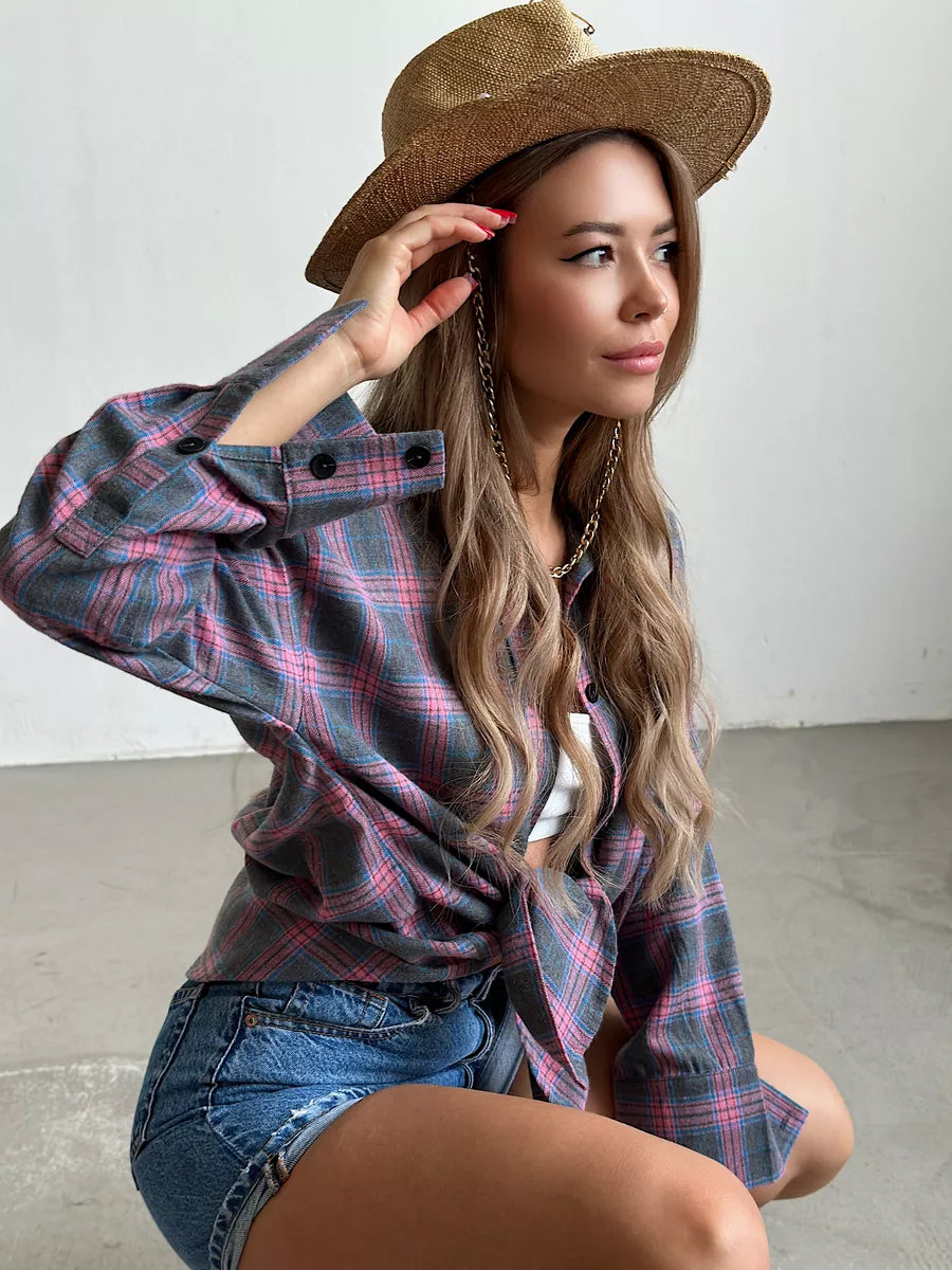 Quinetta Shirt | Women's Autumn Checkered Flannel Shirt