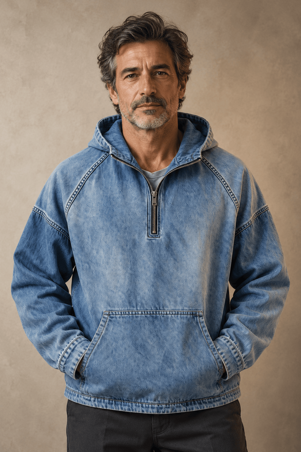 André Ferran Washed Denim Anorak