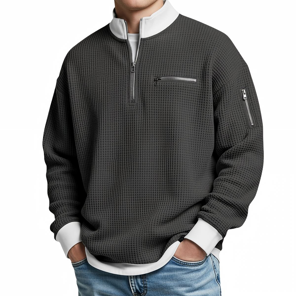 André Ferran Waffle Quarter-Zip