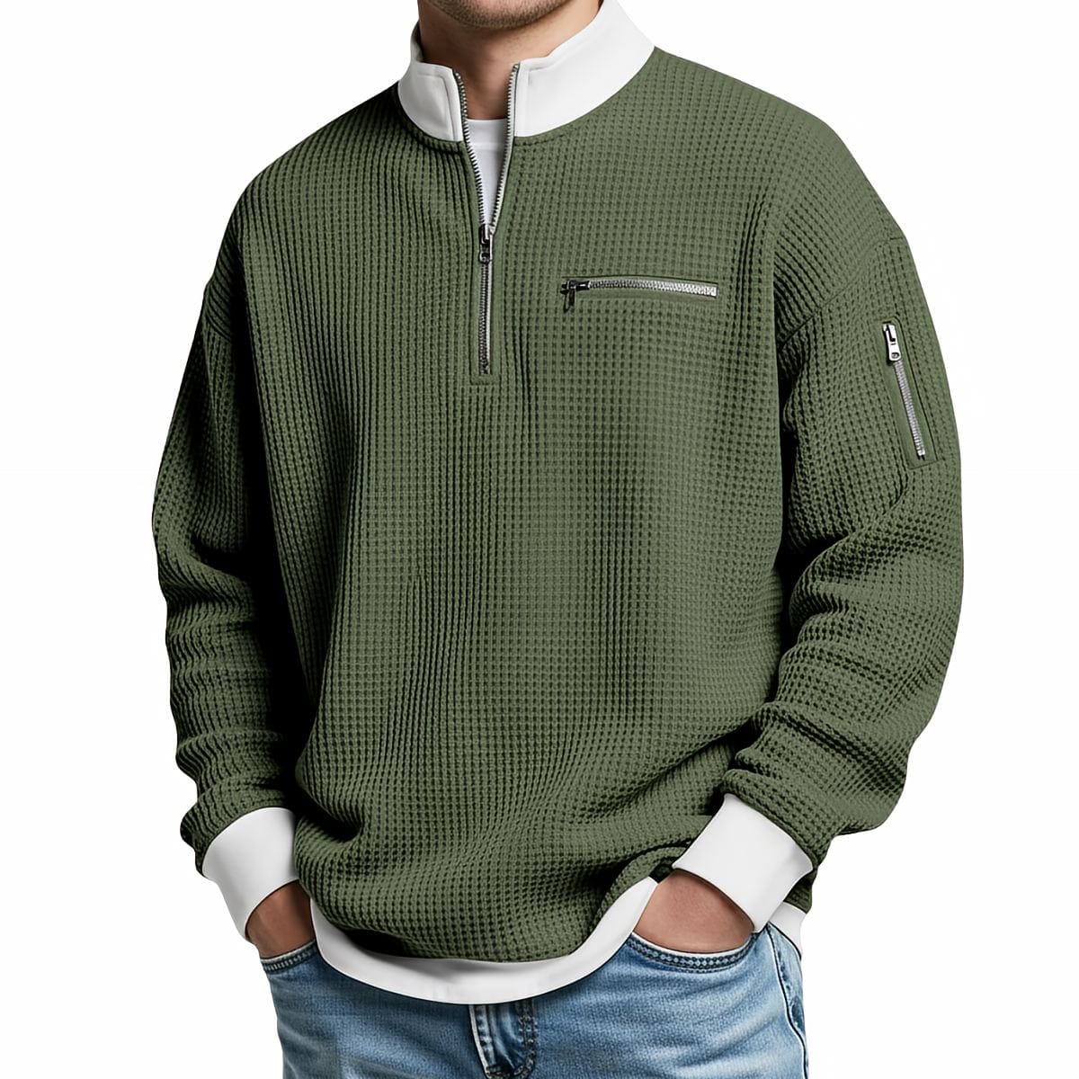André Ferran Waffle Quarter-Zip