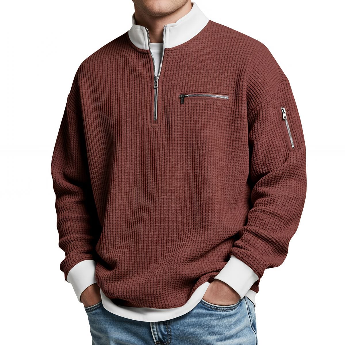 André Ferran Waffle Quarter-Zip