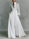 Léonie™ | Maxi minimalist dress with high collar
