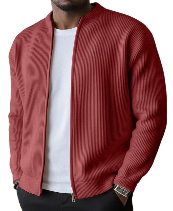 André Ferran Ribbed Zip Cardigan