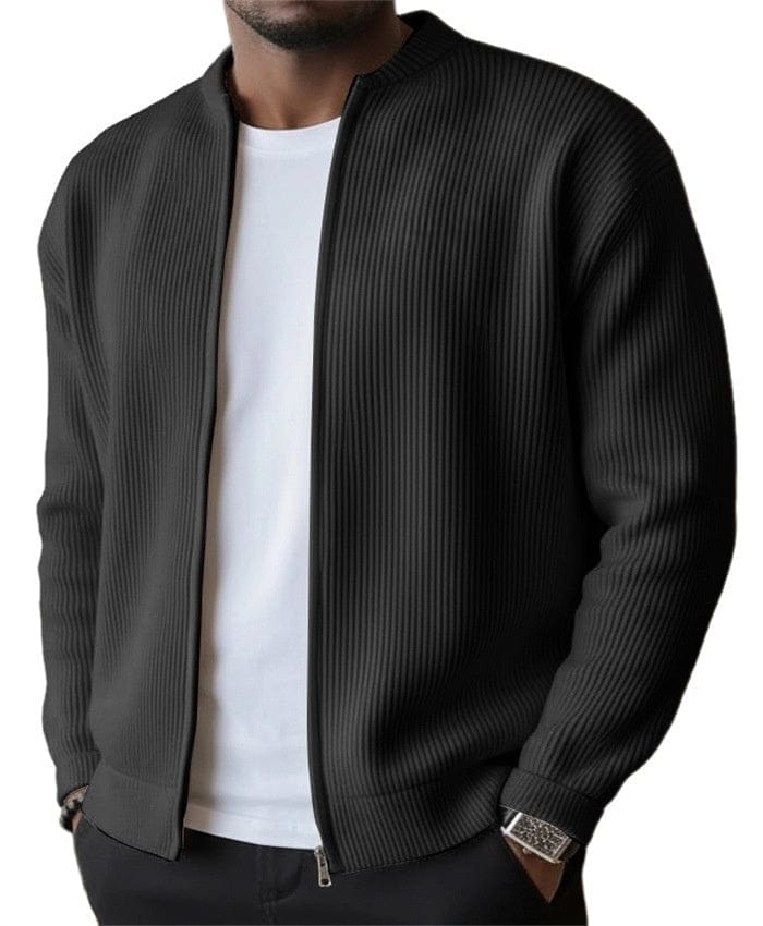 André Ferran Ribbed Zip Cardigan