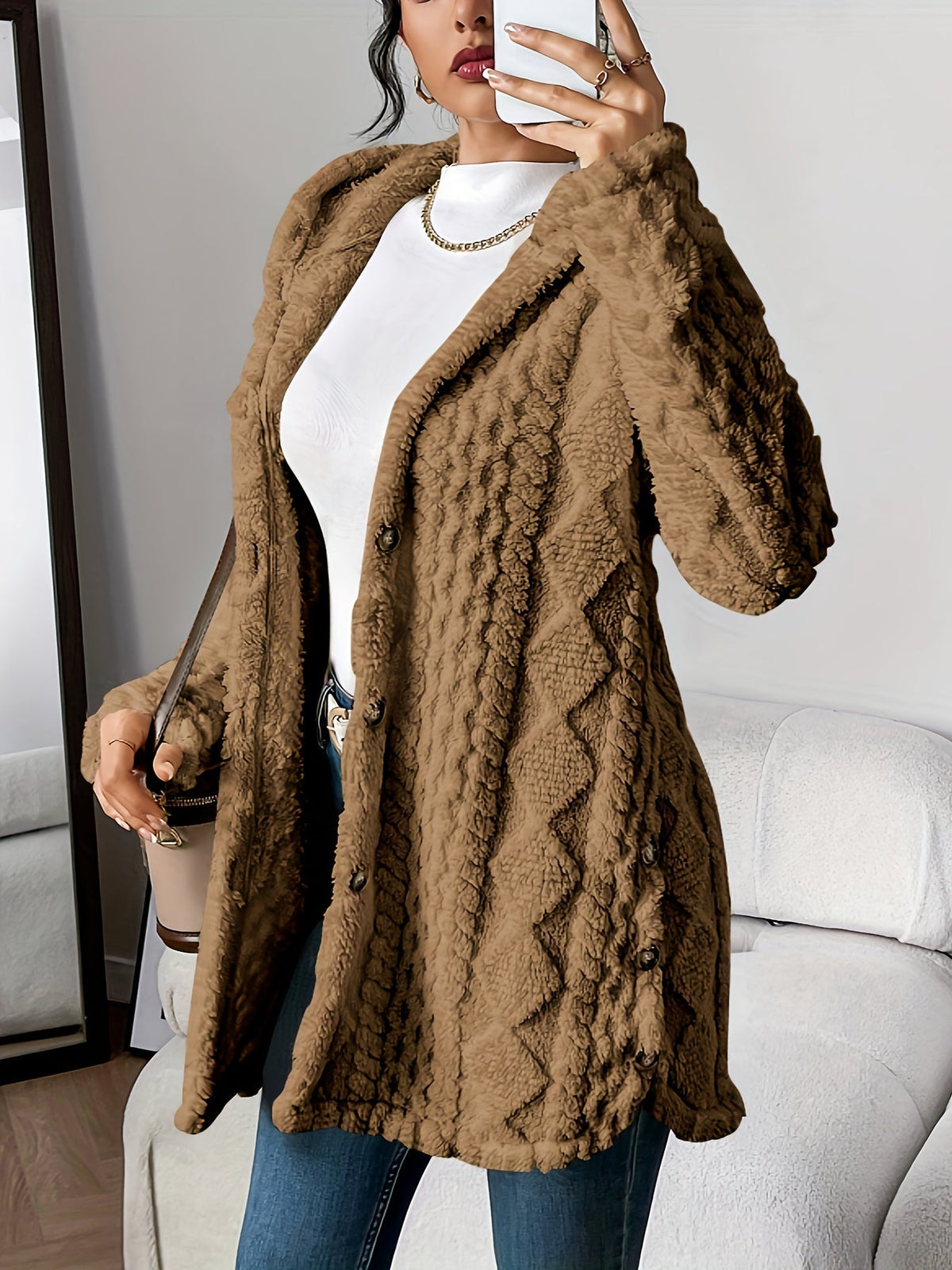 Adriana™ | Plush Hooded Cardigan