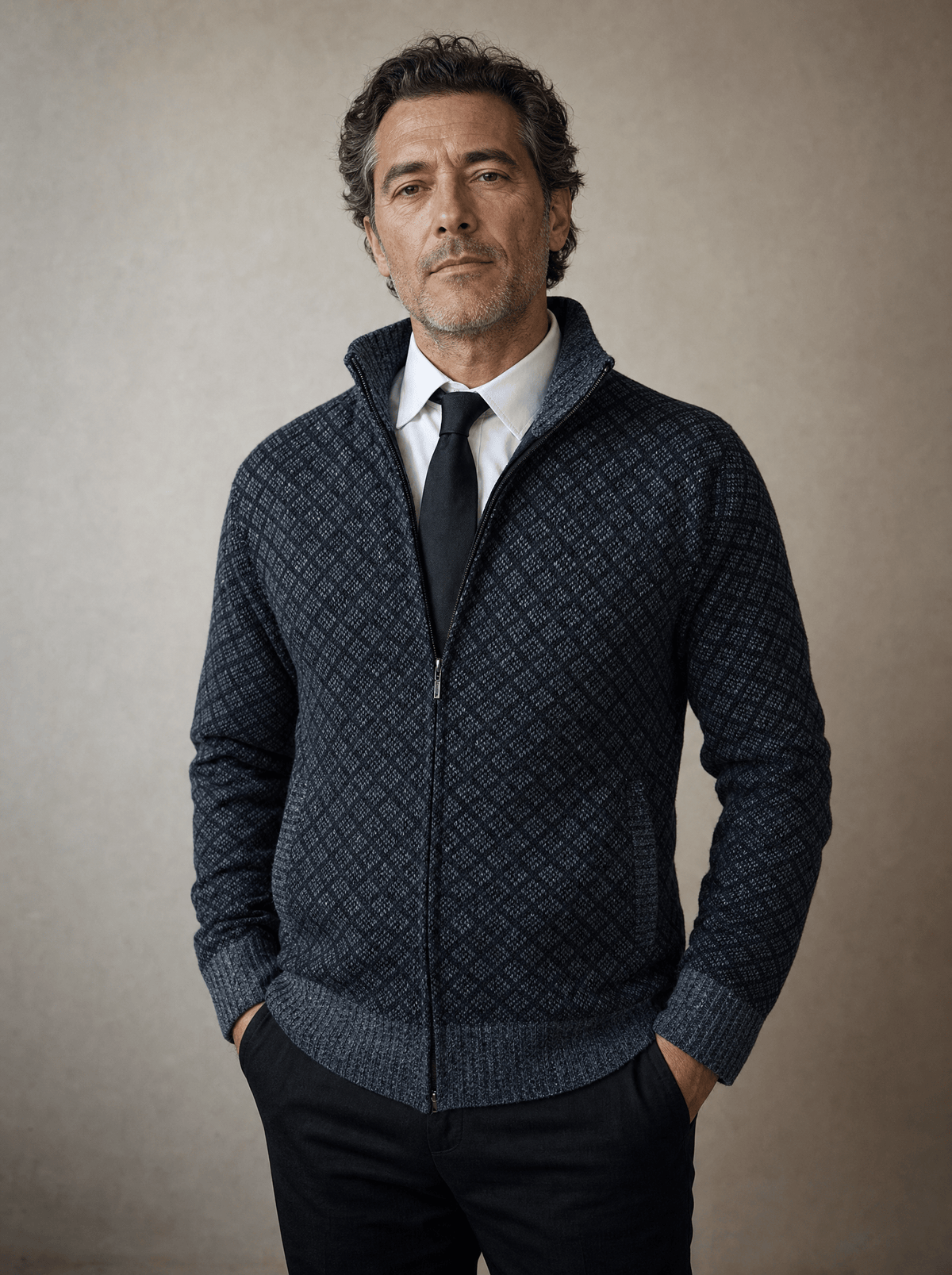 André Ferran Montpellier Zip-Up Sweater