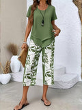 Arvessa™ - Casual Leaf Print Two-Piece Set